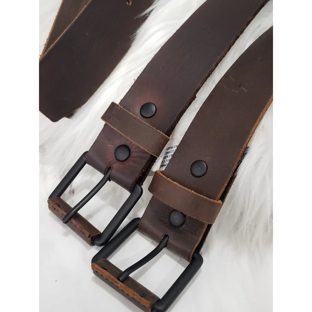 NEW LOT 2 SIZE 30 American Eagle Outfitters Mens Brown Leather Belt y2k surfer